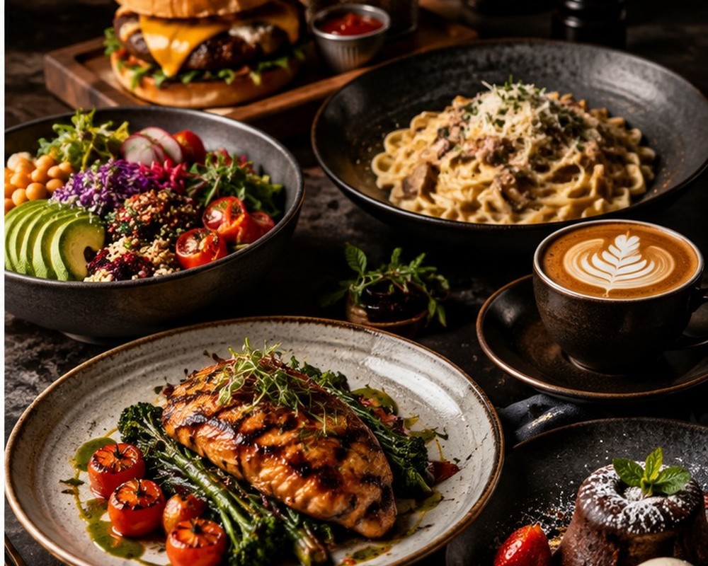 Fresh food platter at LEANIX CAFE